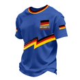 thumbnail image 6 of Soccer Cup 2026 Jersey for Men, Crew Neck Short Sleeve Deutschland Lightning Bolt Graphic Tee with Waffle Knit Texture - Breathable Performance Top for Match Day & Gym Blue XXXXL, 6 of 7