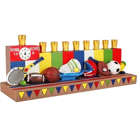 Aviv Judaica Sports Theme Hanukkah Menorah for Kids