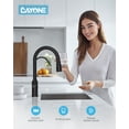 thumbnail image 2 of DAYONE Matte Black Kitchen Faucet with Drinking Purfied Water Faucet, 3 Holes High Arc 3 in 1 Sink Tap Stainless Steel, Two-Handle 3-Way Pull Down Sprayer, (Without System), 2 of 8