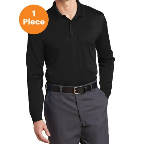 CornerStone CS412LS Select Snag-Proof Long Sleeve Polo, Black, XL, Mens Polo Shirts