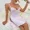 Pink, variant on CHICME Nightgowns For Women Solid Color Lace Trim Side Slit Modal Cami Sleep Dress Womens Pajamas & Loungewear Green-L