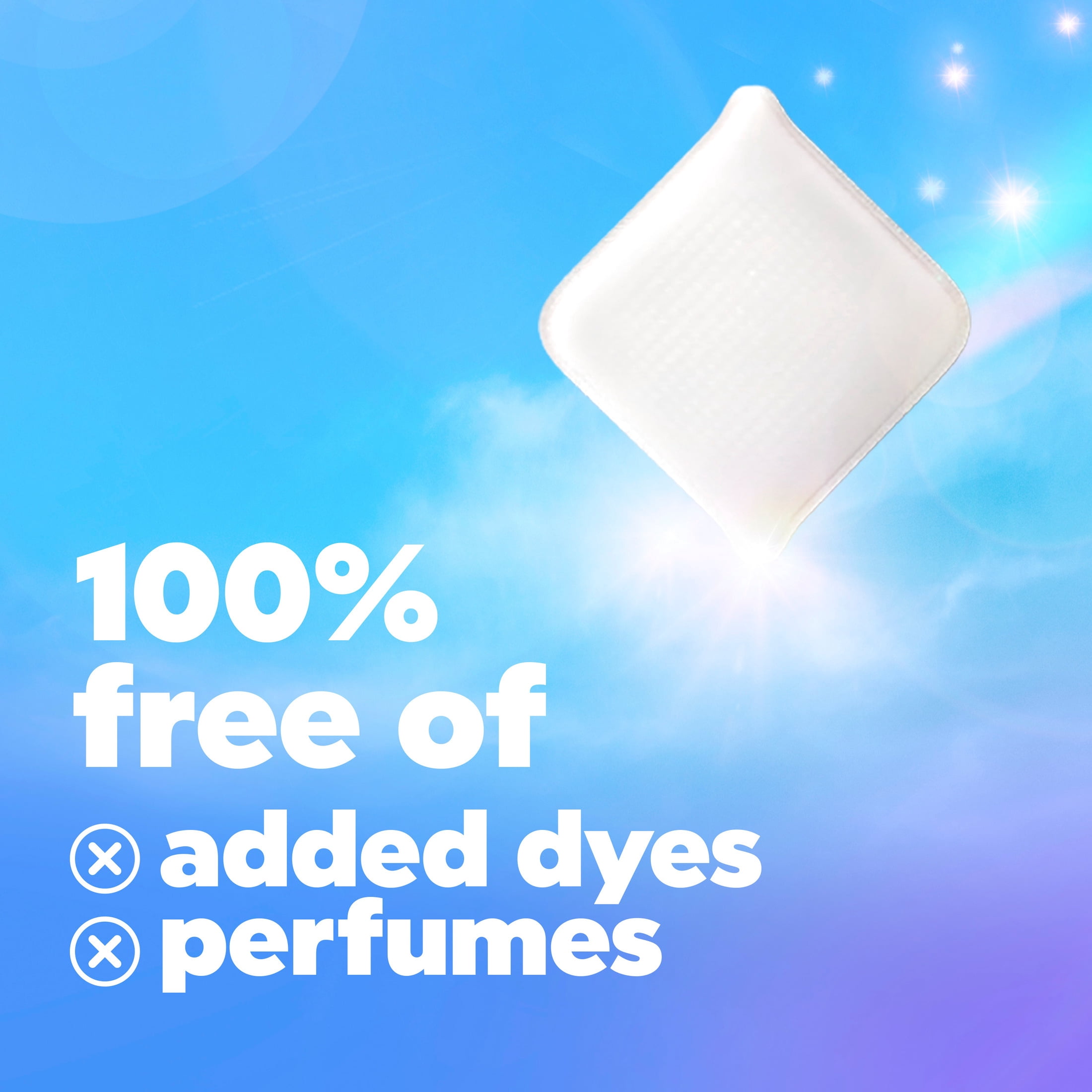 Tide Evo Free & Gentle Laundry Detergent Tiles, Works on 100% of Common Stains, Unscented, 30 Count