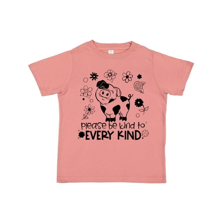 

Inktastic Please Be Kind to Every Kind Cute Pig and Flowers Gift Toddler Boy or Toddler Girl T-Shirt