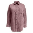 thumbnail image 6 of Baqcunre Long Sleeve Shirts For Women Woman Over Size Solid Color Turn Down Collar Fashion Loose Leisure Corduroy Lohas Time Coat Shirt Womens Shirts Workout Tops For Women Pink XL, 6 of 7