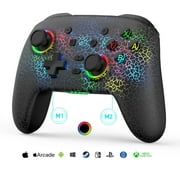 Wireless Controller for Switch/Lite/OLED/PS5/PS4/PC/iPhone/Android Remote Gamepad Joystick with 9-Colors RGB Light/6-Axis Gyro/Vibration/Turbo/Back Key for Xbox Cloud Gaming -NOT for PS5 Games