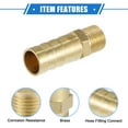 thumbnail image 4 of Brass Hose Fitting Connector 1/8'' NPT 10mm 0.39" Hose Adapter Universal for Car Brass Gold Tone, 4 of 6