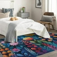 thumbnail image 4 of Floral Rugs for Living Room - Floral Rug & Home Decor, Cute Flower Botanical Rugs for Entryway, Washable Rugs, 3x5 Area Rug, Non Slip Small Indoor Door Mat, Kids Girls Wildflower Carpet, 4 of 7