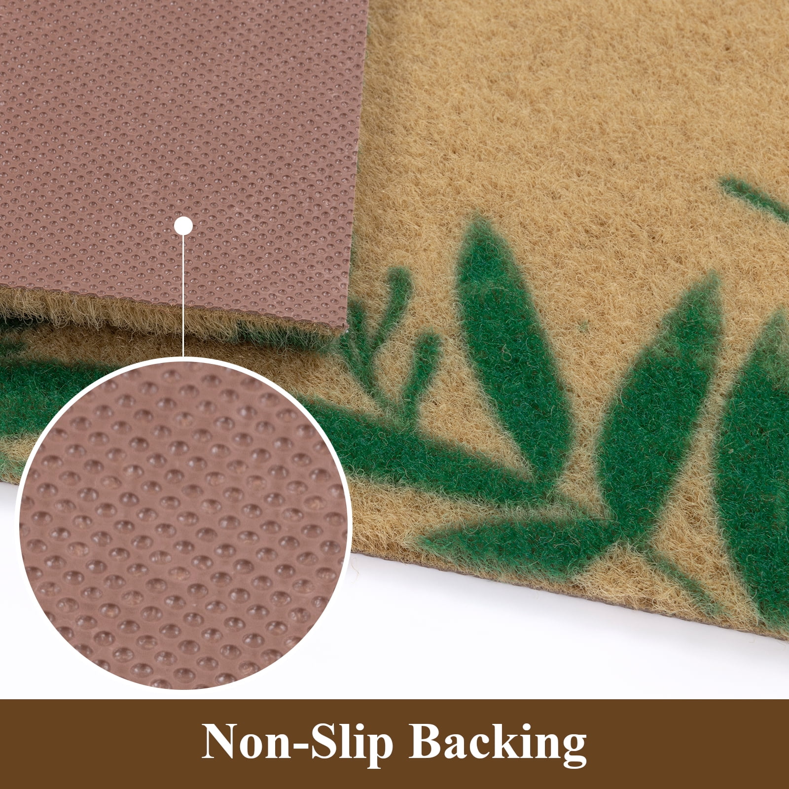 MeyJey Coir Welcome Indoor Outdoor Doormat, 32" x 48" Non Slip Backing Floor Mat for Home Entrance Outside Entry Yard