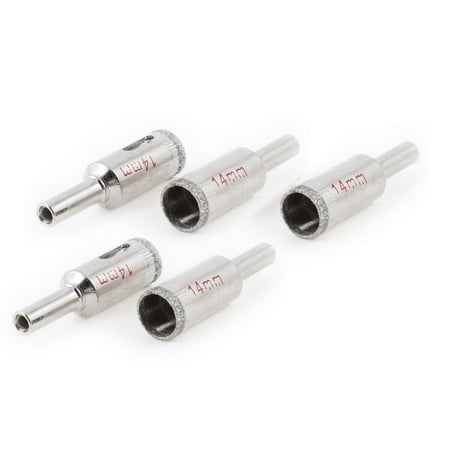 Unique Bargains 5 Pcs 14mm Dia Diamond Marble Glass Core Drill Hole Saw Cutter