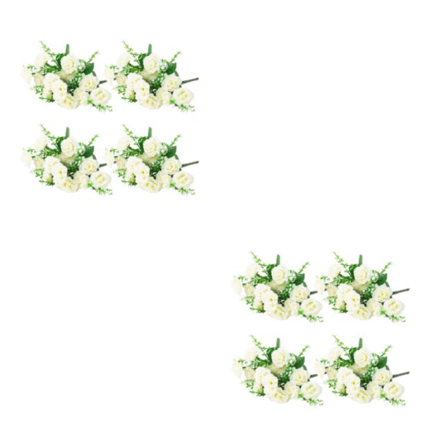 yingyy 1/2/3 4X Artificial Flower Faux Plant Home Decal Workmanship Multipurpose Long-lasting Exquisite Fake Flowers Wedding Decor White 2PCS