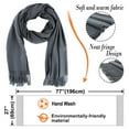 thumbnail image 6 of Large Size Soft Solid Colors Scarf Shawls Pashmina Men And Women, 6 of 9