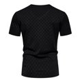 thumbnail image 4 of Penkiiy 2024 Men Casual Solid Fashion Pullover V-neck Short Sleeve T Shirt Blouse L Black, 4 of 8