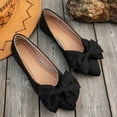 thumbnail image 4 of Miluxas Bowknot Flats for Women Pointed Toe Ballet Shoes Soft Slip on Loafers Suede Dress Shoes Black 6.5(38), 4 of 8