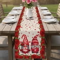 thumbnail image 4 of Valentine's Day Table Runner - 72 Inch Long Red Roses Gnomes Romance Love Beige Cotton and Linen Blended Dress Scarves Farmhouse Table Runner for Kitchen Dining, Coffee Table, 13" x 72", 4 of 8