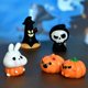 thumbnail image 2 of Figura de esqueleto de calabaza de Halloween, decoración de resina, artesanía, adorno de escritorio para pecera, decoración de Halloween, 2 of 4