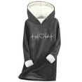 thumbnail image 2 of Byworldtasic Womens Hoodies Women's Plus Size Oversized Long Hoodie Solid Color Fleece-Lined Top Lounge Hoodie Sweatshirts, 2 of 3