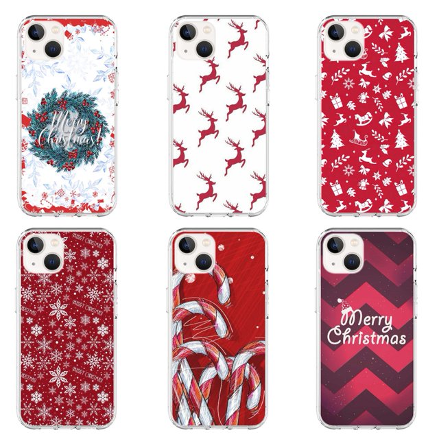 Funda navideña para iPhone 14, 13, 13Pro, 13Pro Max, 12, 12Pro, 12Pro Max, 11 Pro Max, XS, XR, X, 6S, 7, 8 Plus, transparente, con protección trasera.