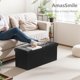 thumbnail image 3 of Banco otomano de almacenamiento AmasSmile, piel negra, 86 x 34 x 34 cm, 3 of 9