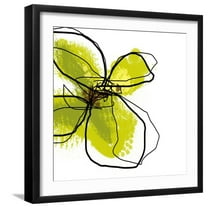 Art.com Green Petals Art Print by Jan Weiss, Black Frame Wall Art, 21" x 21"