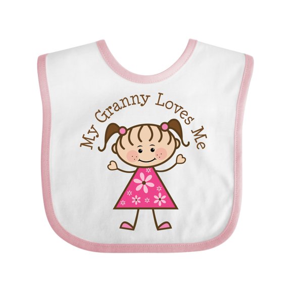 Inktastic My Granny Loves Me Girls Baby Bib