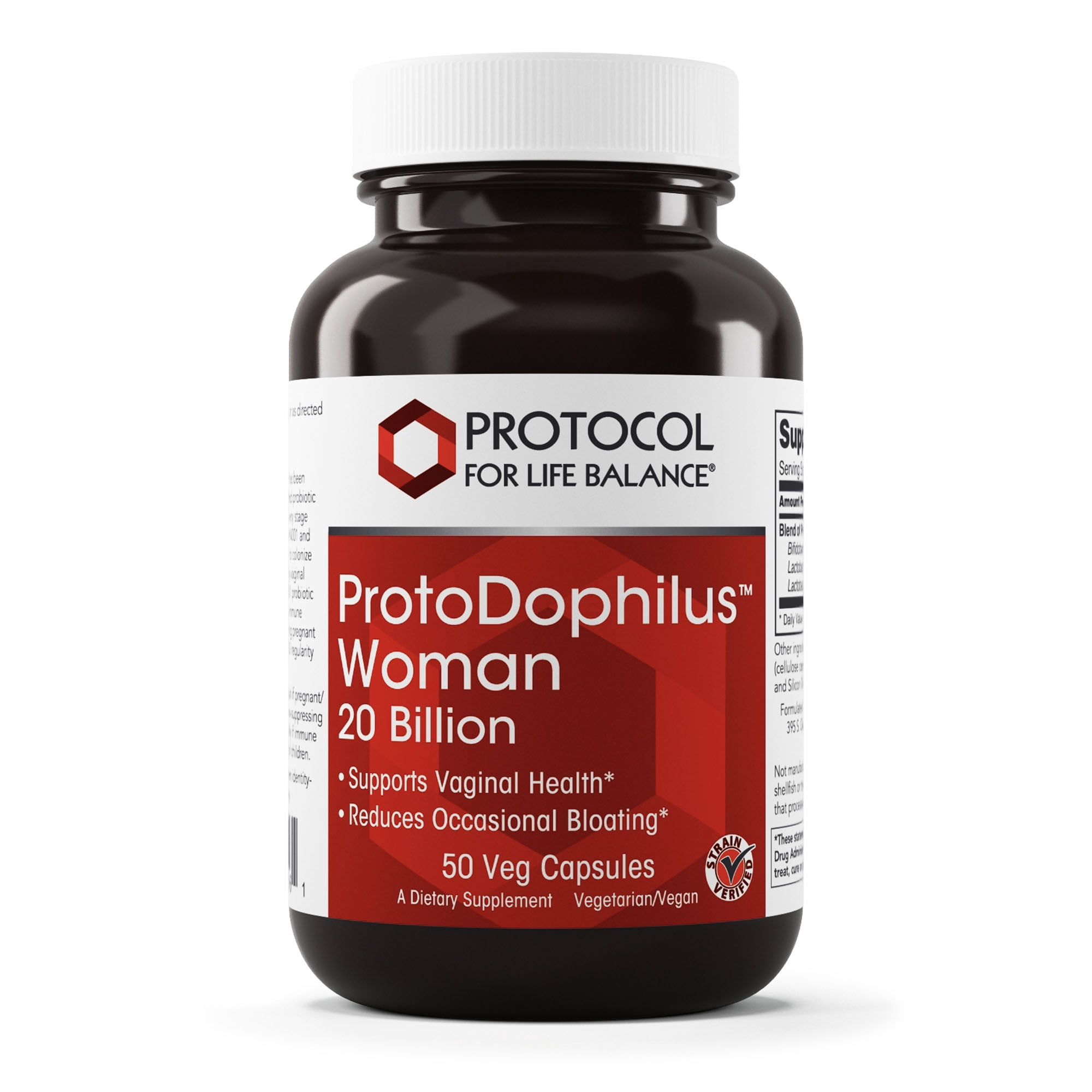 Protocol For Life Balance - ProtoDophilus Woman 20 Billion - Supports Vaginal Health, Helps to Reduce Occasional Bloating, Supports Immune System, Gastrointestinal Regularity - 50 Veg Capsules