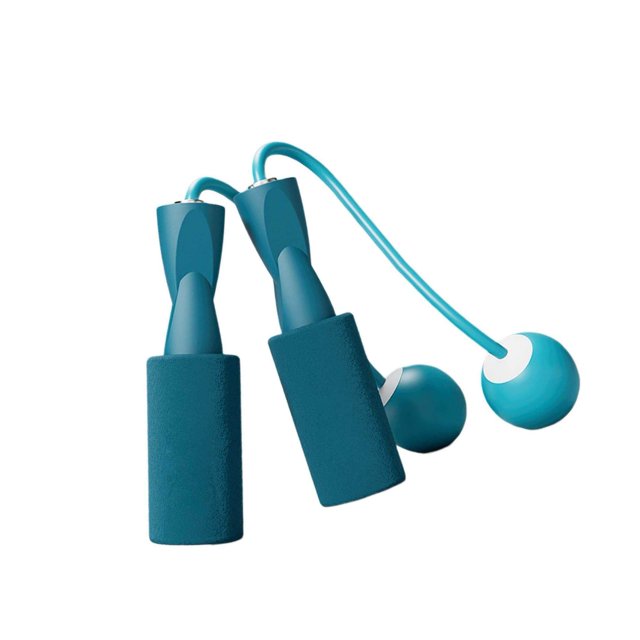 Cordless Jumping Rope Gym Exercise Fitness Weighted Jump Training Exercise Sports Ball Bearing Ropes Rope for Kids Ball dia.3.2cm Blue