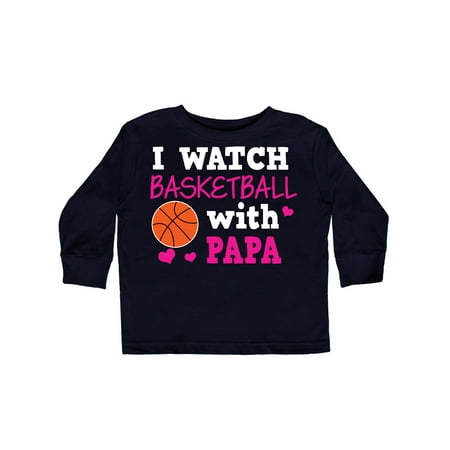 

Inktastic I Watch Basketball with Papa Gift Toddler Boy or Toddler Girl Long Sleeve T-Shirt