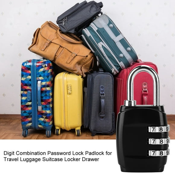 Combination Lock, Zinc Alloy 2.4 X 1.2 X 0.4in Coded Padlock Gym Locker Lock Professional Design for Travel Luggage Suitcase Locker Drawer