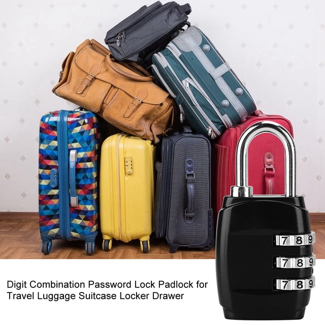 Combination Lock, Zinc Alloy 2.4 X 1.2 X 0.4in Coded Padlock Gym Locker Lock Professional Design for Travel Luggage Suitcase Locker Drawer
