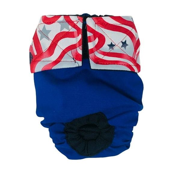 Barkertime Patriotic Stars on Blue Cat Diaper