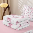 thumbnail image 5 of Homewish Lovely Pink Bowtie Kids Zipper Twin Comforter Sets with Fitted Sheet and 2 Pillowcases,Initial Alphabet P Zipper Bedding Set For Girls,Pink Reversible,4-Piece, 5 of 7