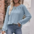 thumbnail image 7 of Godom Long Sleeve Shirts Womens Pleated Business Casual Blouses with Smocked, 7 of 7