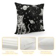 thumbnail image 4 of Sheronv Cute Cat Stars Black and White Short Plush Throw Pillow Cover for Home Couch Living Room - Decorative Graphic Cushion for Men Women Boys Girls - 1PC 24x24in, 4 of 5