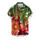 thumbnail image 1 of Mens Manga Corta Botón Abajo Camisas, Cuello de Vuelta Navidad Impresa Blusa, Top de Moda Casual, 1 of 4