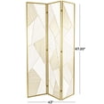 thumbnail image 3 of DecMode 43" x 67" Gold Metal Geometric Hinged Foldable Partition 3 Panel Room Divider Screen, 1-Piece, 3 of 6