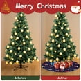 thumbnail image 4 of 30 Inch Christmas Tree Skirt – Velvet Plush Tree Mat, Soft Thickened Polyester with Red Ties, Single-Sided Printing, Available in 30in/36in/48in, Perfect for Holiday Xmas Tree Decoration, 4 of 7