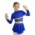 thumbnail image 2 of Zaldita Kids Girls Glitter Cheerleading Uniform Cheer Leader Outfits Sparkly Dance Dress Leotard Performance Dancewear Royal 16, 2 of 7