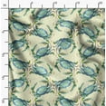 thumbnail image 2 of Soimoi Yellow polyester Crepe Fabric Crabs Ocean Print Sewing Fabric Yard 52 Inch Wide, 2 of 6