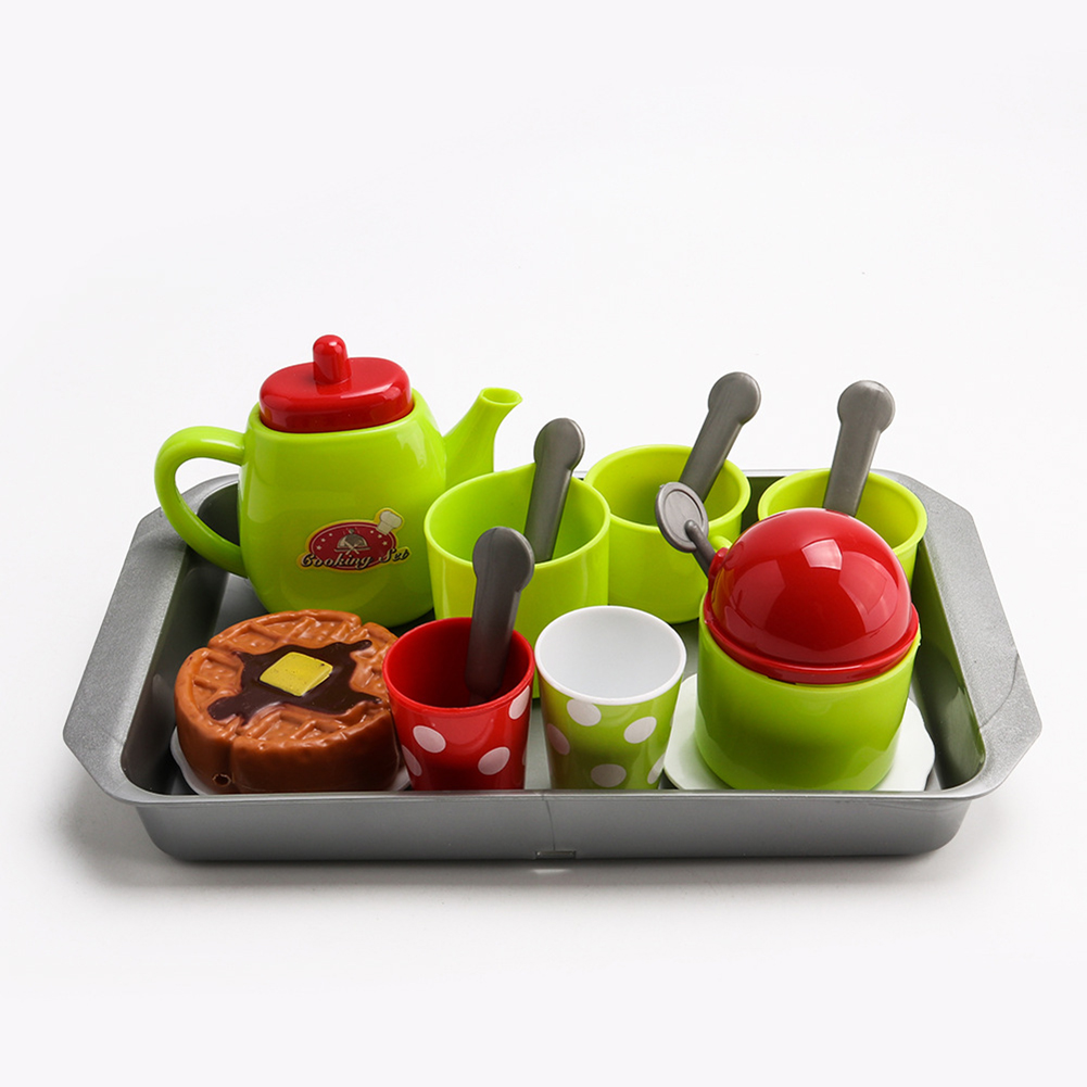 SANWOOD Pretend Play Toy Mini Coffee Teapot Cup Set Kitchen Tableware