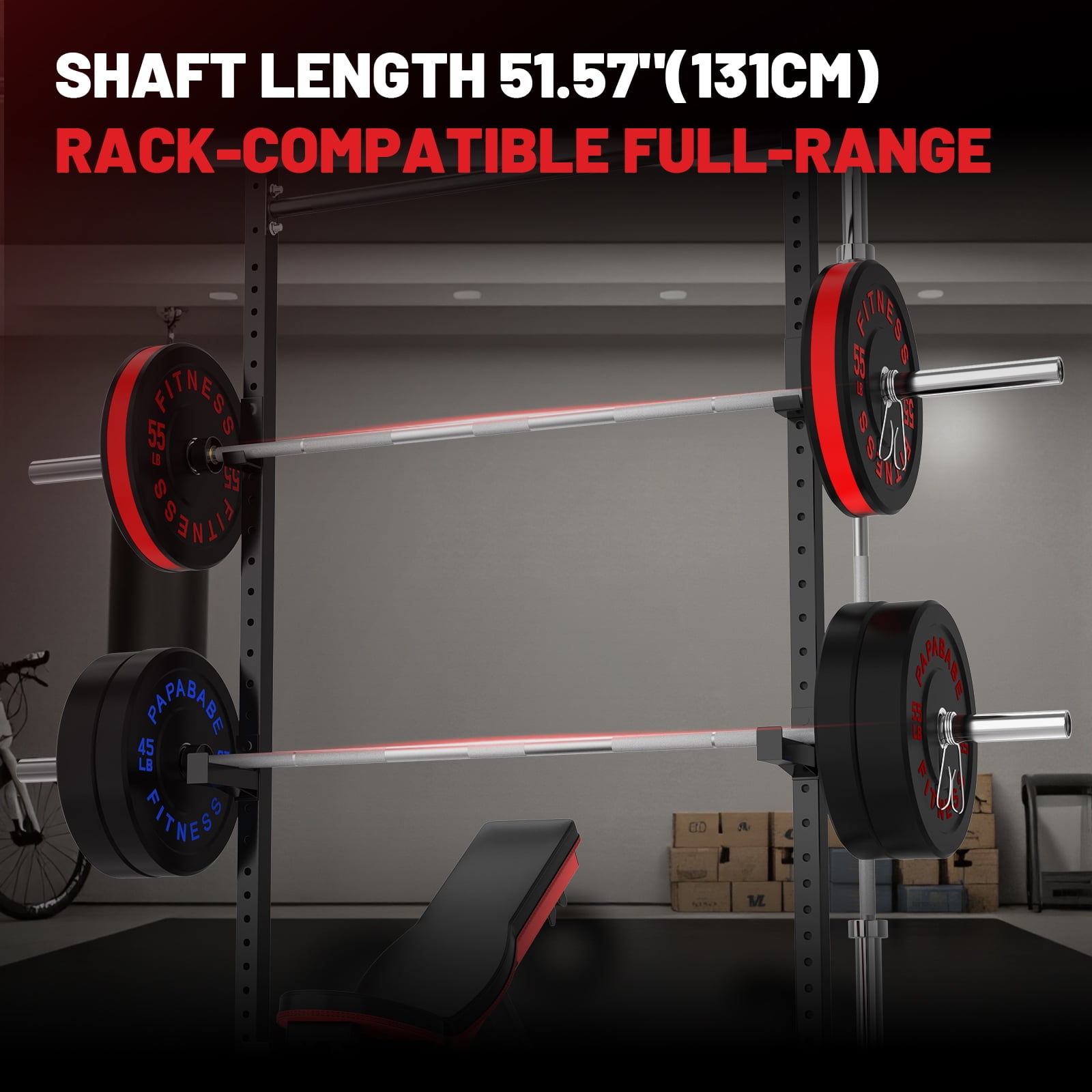 ROALW Olympic Barbell, 2-inch Weight Bar for Strength Training. 7ft Olympic Bar, 1000lb Plus Capacity, Chrome/Zinc Plating, knurled Grip for Bench Press Deadlift Squat, Silver
