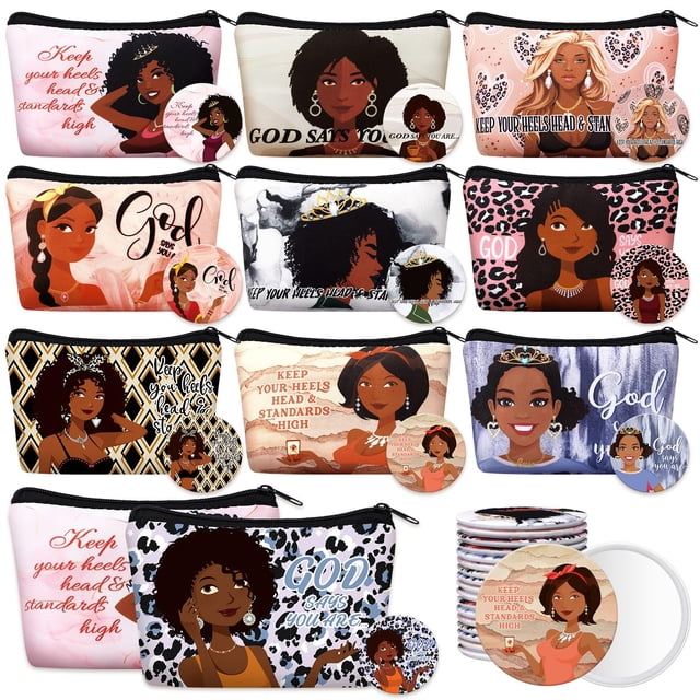 Bolsas de cosméticos Kacctyen, 20 unidades, con bolsa de maquillaje y espejo para mujer