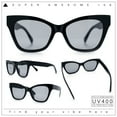 thumbnail image 2 of Womens Oversized Horn Rim Cat Eye Retro Fashion Plastic Sunglasses All Black, 2 of 8