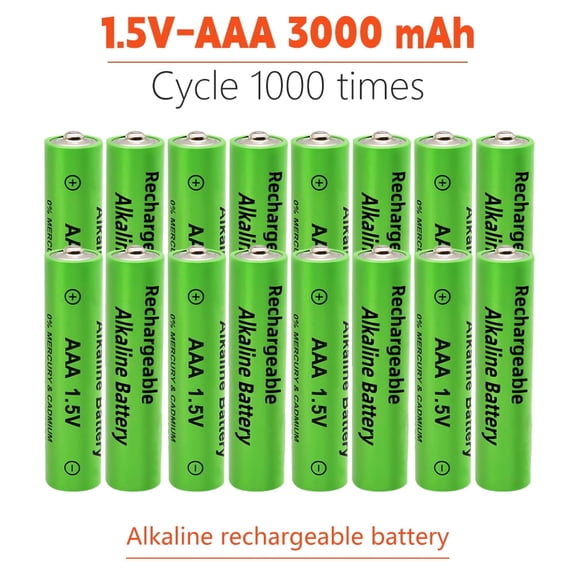 MDHAND 16pcs 1.5V AAA Alkaline Rechargeable Battery, 3000mAh