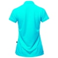 thumbnail image 3 of A2Y Women's Basic Casual Essentials 4-Button Junior-Fit Polyester Polo Shirt Aqua 2XL, 3 of 3