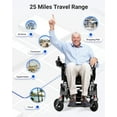 thumbnail image 6 of Morrean Foldable Electric Wheelchair 25 Miles Range All Terrain Motorized Wheelchairs for Adults Senior,300 lbs,Black Silver, 6 of 12