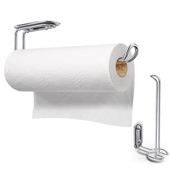 Kitchen Pantry Paper Towel Holder under Counter Home Paper Towel Rack Silver