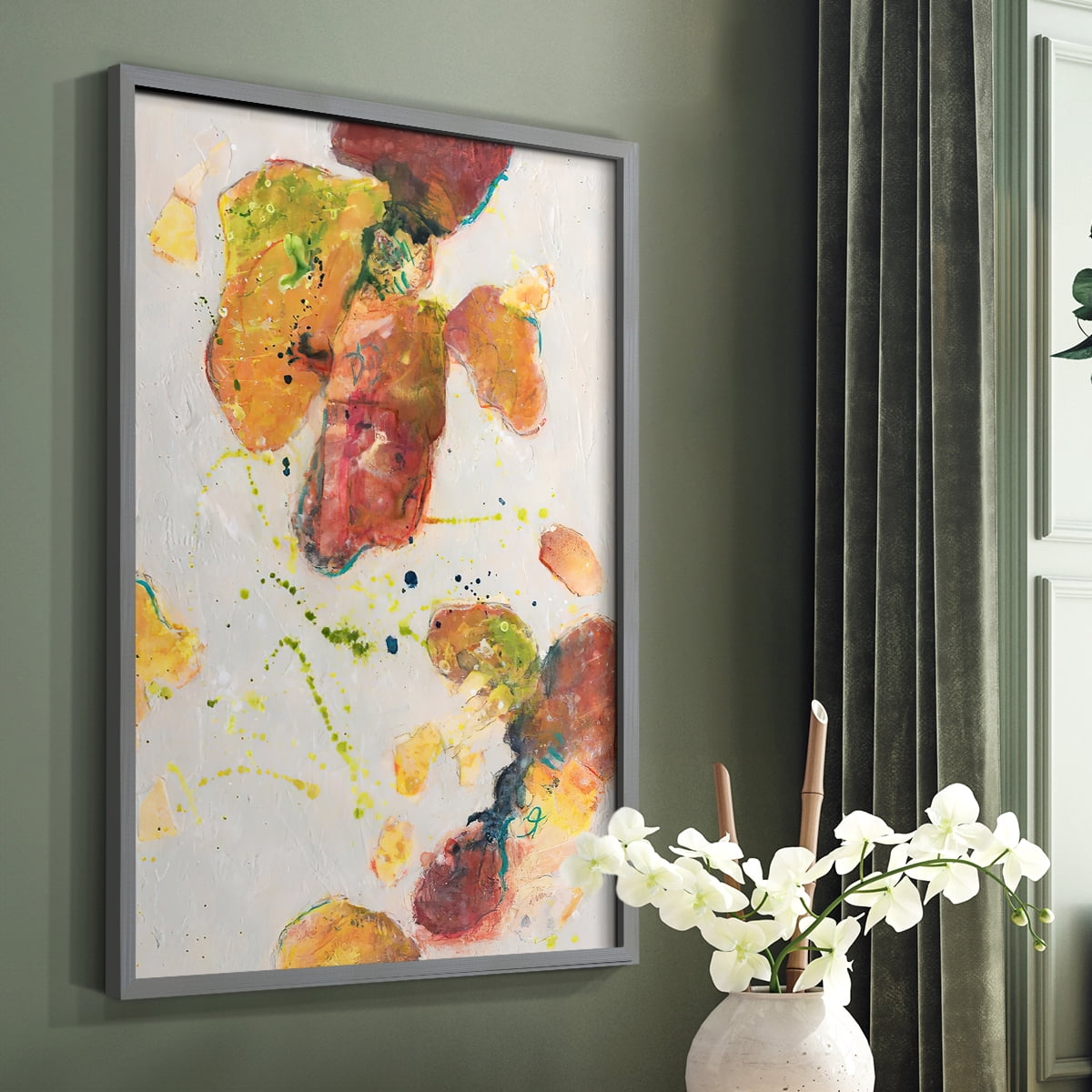 Attracting Love II Framed Print in Gray Solid Wood Framed Print No Nail Hanging
