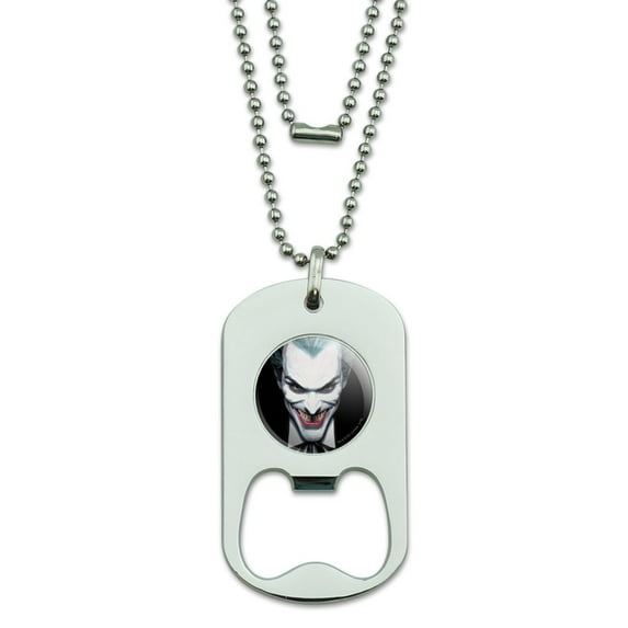 Batman Alex Ross Joker Head Military Dog Tag Bottle Opener Pendant