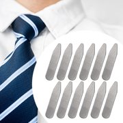 Wxqbjtam 12Pcs Collar Stays Smooth Edges Metal Invisible Collar Inserts Collar Stiffeners 5.08cmx1cmx0.08cm