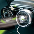 thumbnail image 3 of JASGARDE Car Air Vent USB Fans, Cooling Fan with Colorful Light, 3 Speed, Car Interior Accessories Suitable DeskCar Cooling Cooler New Multi-Functional Car (Black), 3 of 5